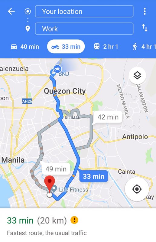 Google Maps adds motorcycle mode in Southeast Asia | VISOR.PH