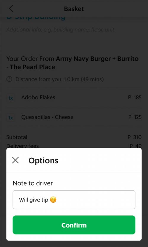 We tried GrabFood and ended up sharing our meal with the delivery guy ...