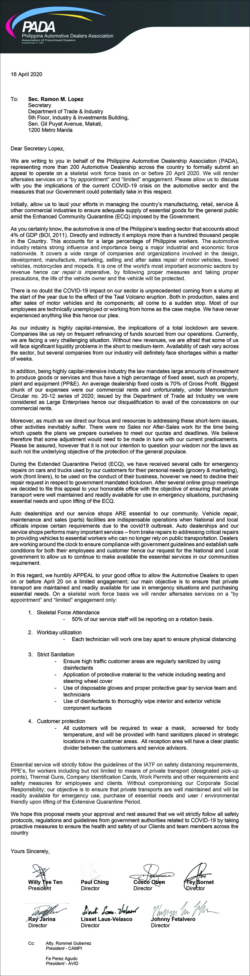 Car dealers ask gov’t to allow them to operate by April 20 | VISOR.PH