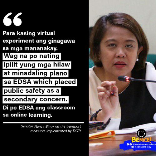 Nancy Binay criticizes DOTr; gov’t agency replies | VISOR.PH