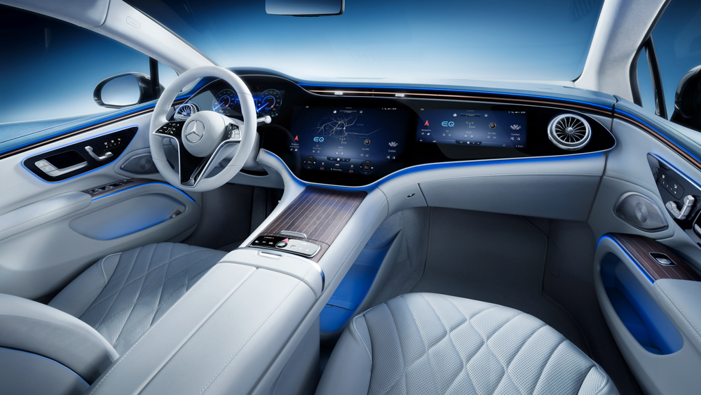 Mercedes-Benz shows off the futuristic interior of the EQS