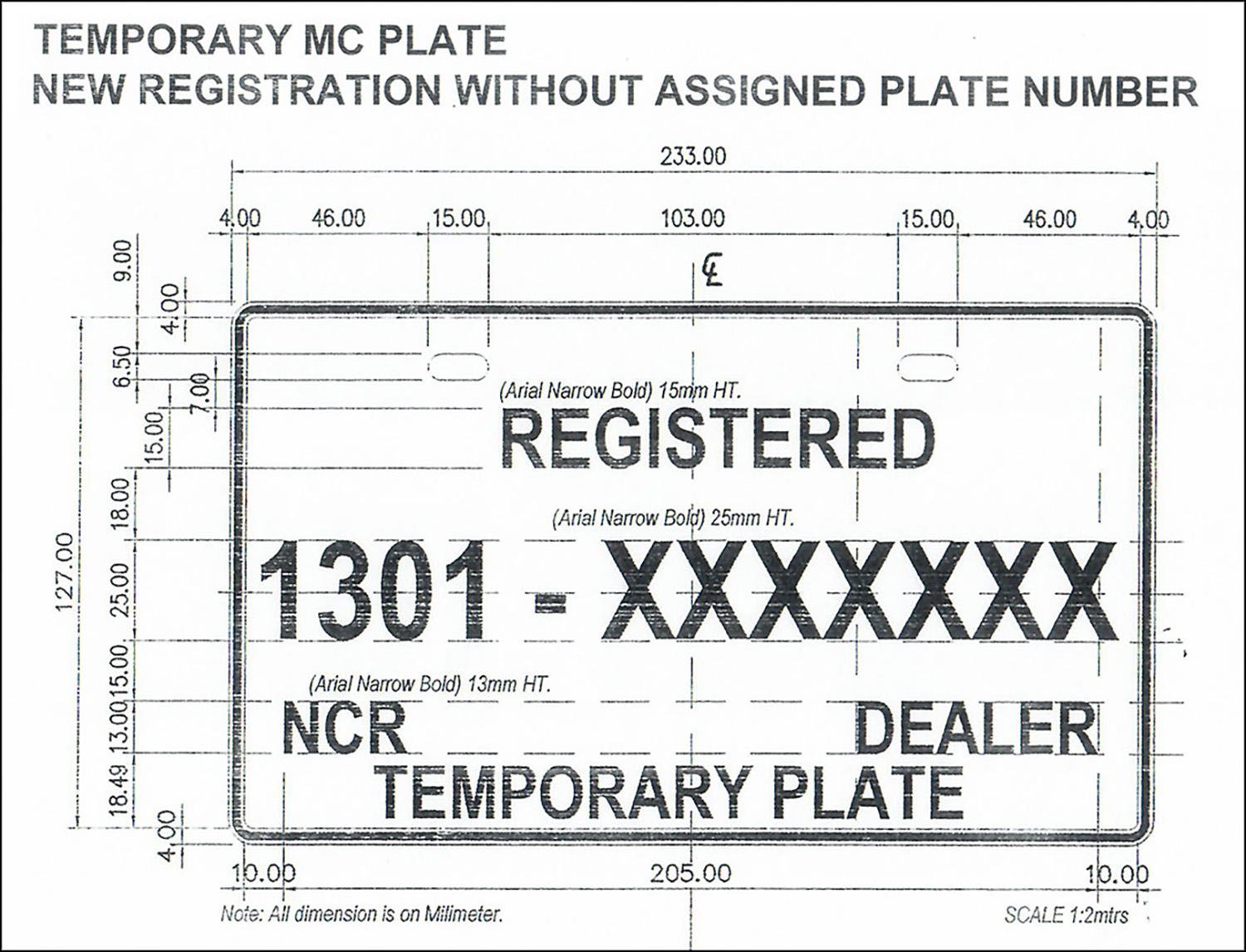 Temporary plate deals number