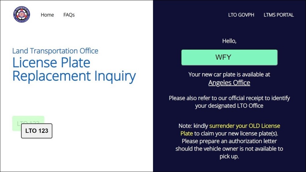 Lto plate deals number verification