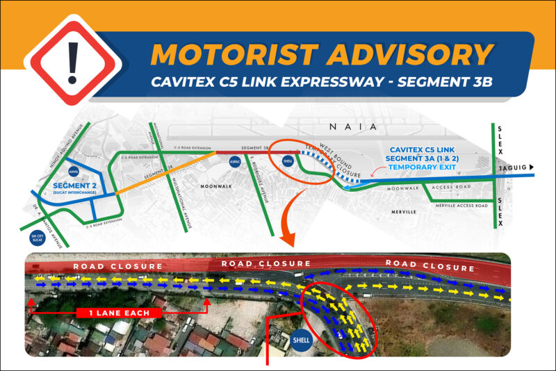 Brace yourself for new traffic scheme for CAVITEX C5 Link Segment 3B ...