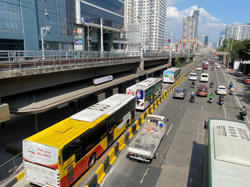 EDSA Kamuning bus stop from above
