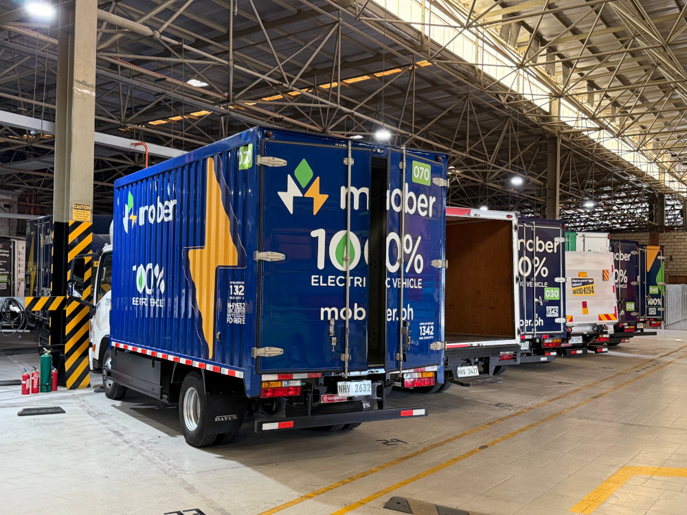 Mober trucks at the company's Pasay charging hub.