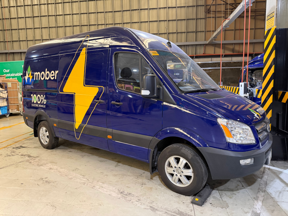An electric van at Mober's Pasay HQ