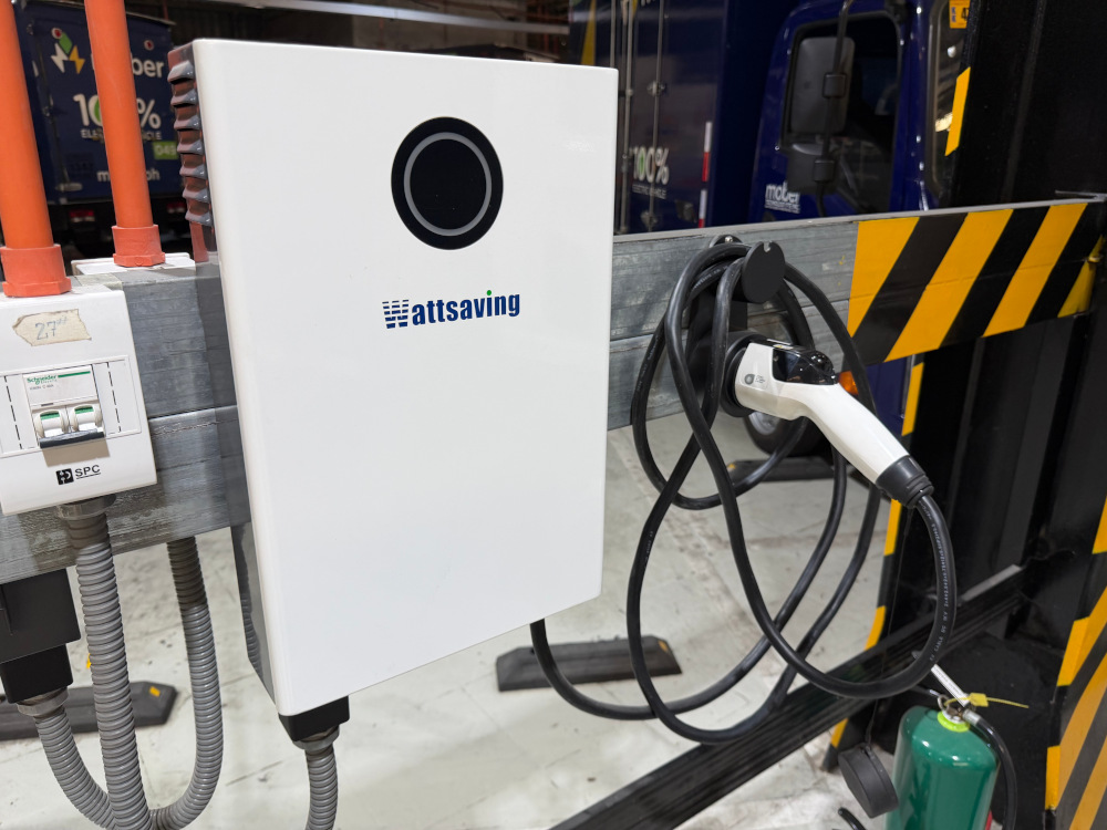 A electric truck charger