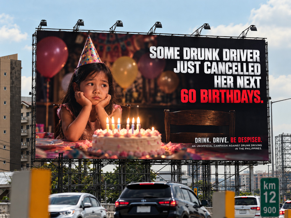 Melancholic Birthday Anti-Drunk-Driving Billboard